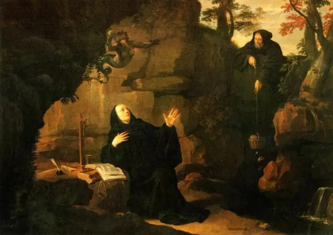 Episoden aus dem Leben des heiligen Benedikt : Der heilige Benedikt von Bruder Romain ernährt - Philippe de Champaigne