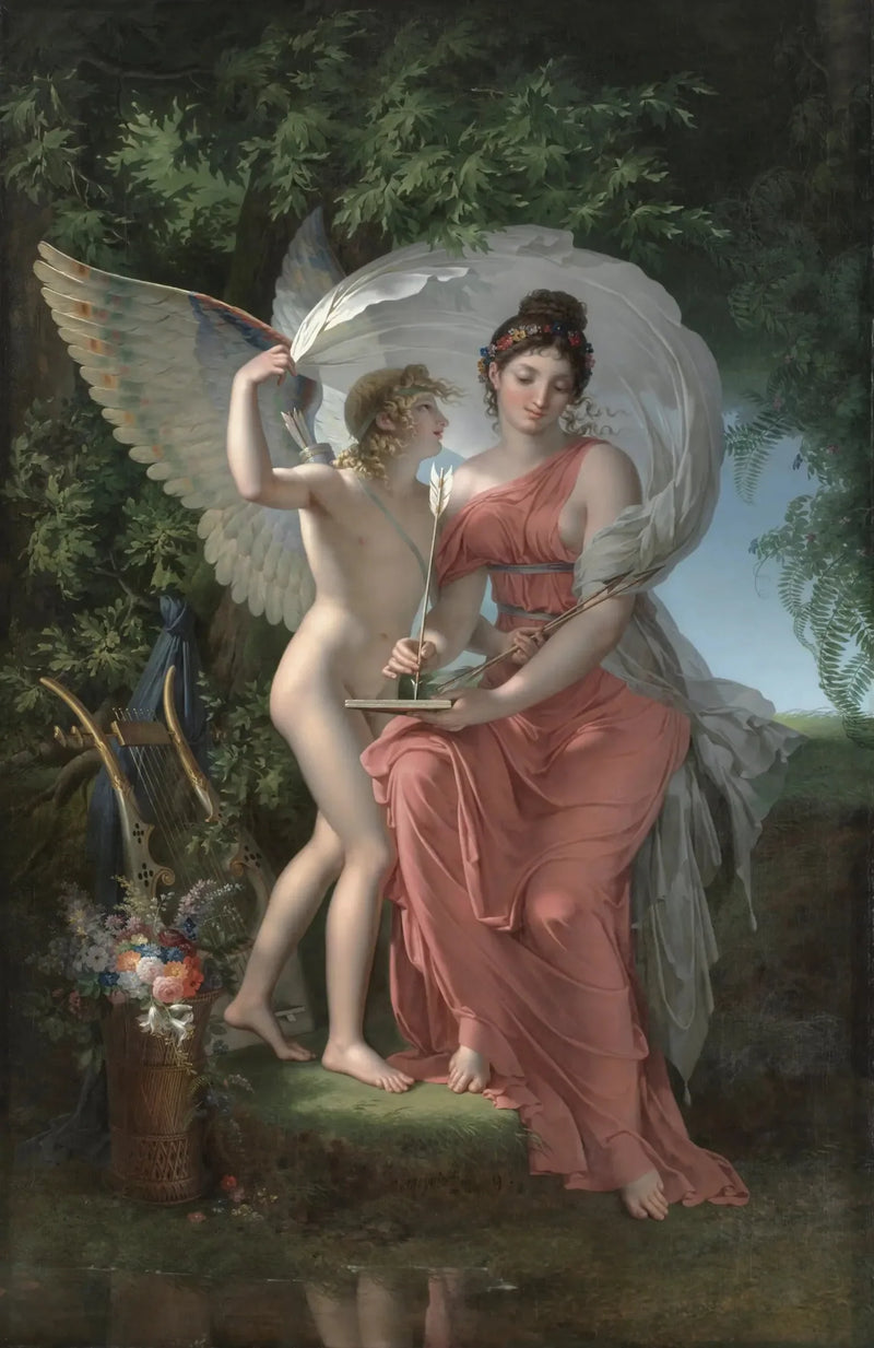 Erato, Muse, die der lyrischen Poesie vorsteht - Charles Meynier