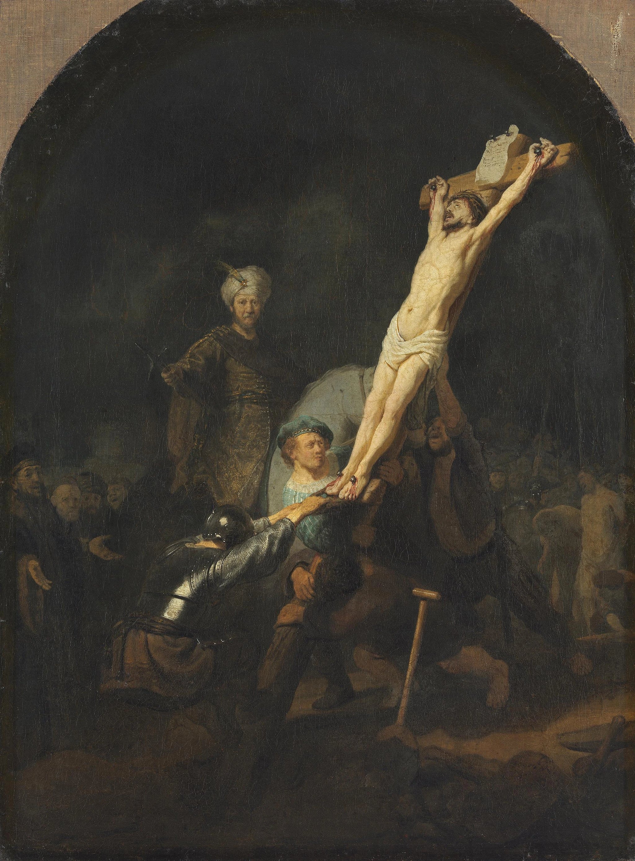 L’Érection de la croix — Rembrandt, vers 1633, Alte Pinakothek de Munich
