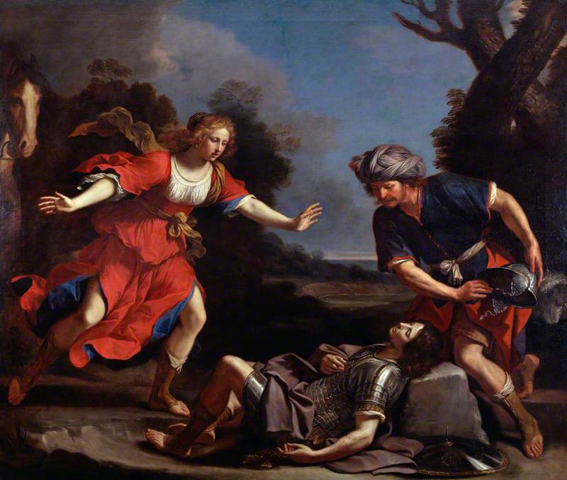 Erminia findet Tancrède verwundet - Guercino