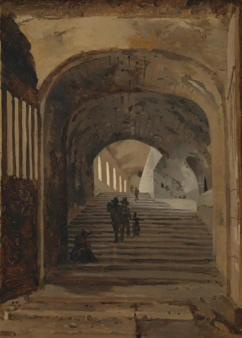 Treppe der Villa des Mecène, Tivoli - Jean-Baptiste Camille Corot