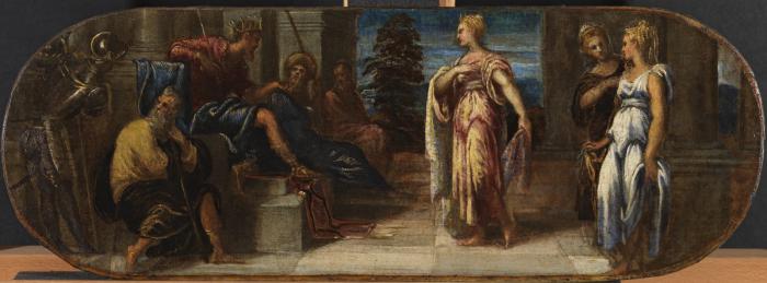 Esther und Assuérus oder Salomo und die Königin von Saba - Jacopo Tintoretto