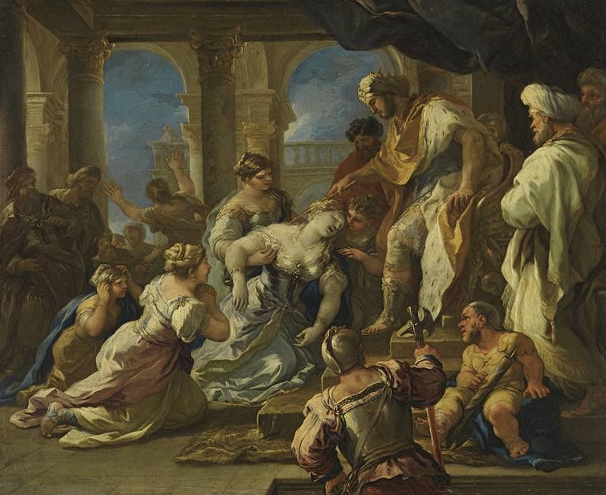 Esther vor Ahasver - Luca Giordano image 1 reproduction artisanale de tableau