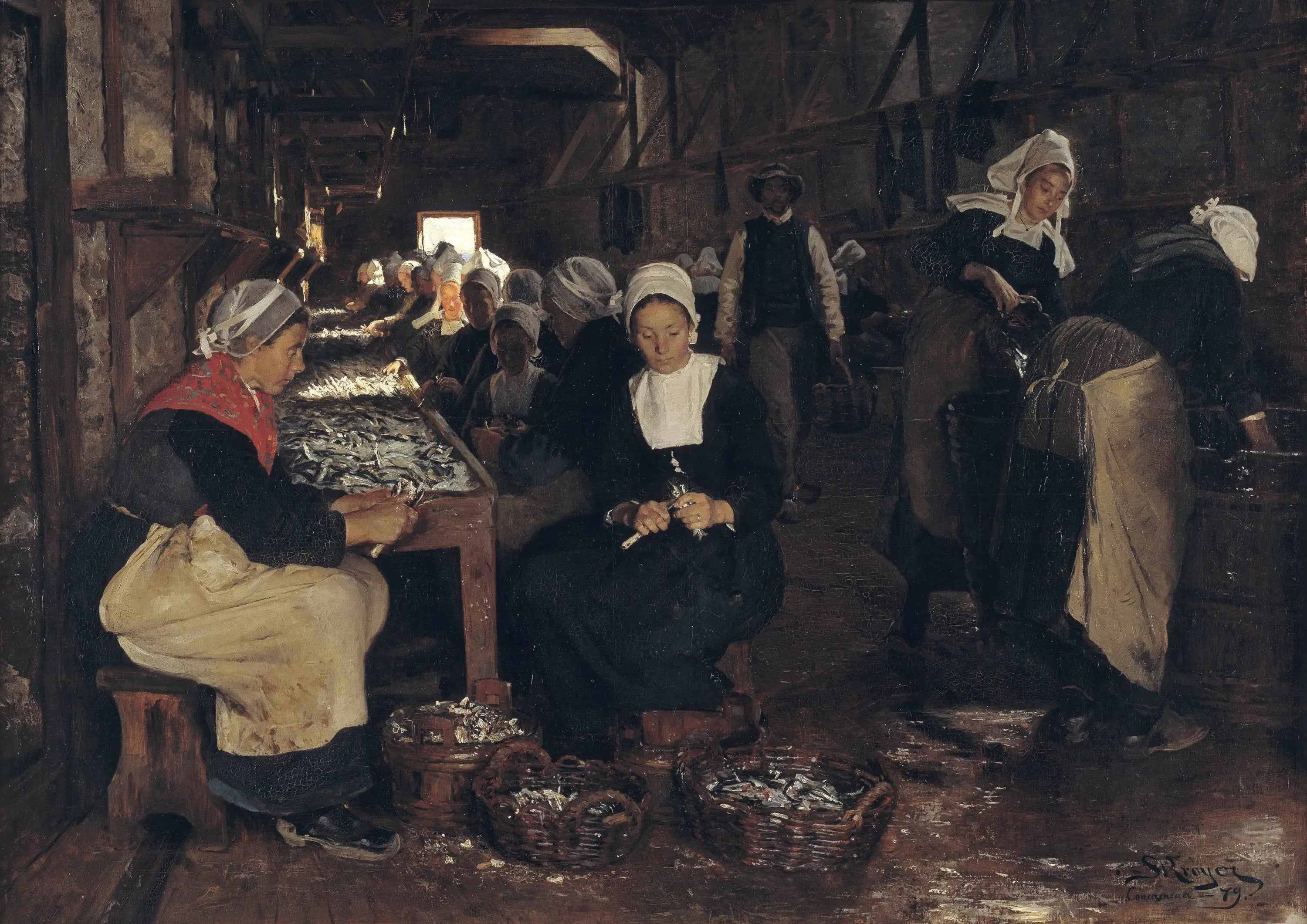 Et les sardineri à Concarneau - Peder Severin Krøyer image 1 reproduction artisanale de tableau