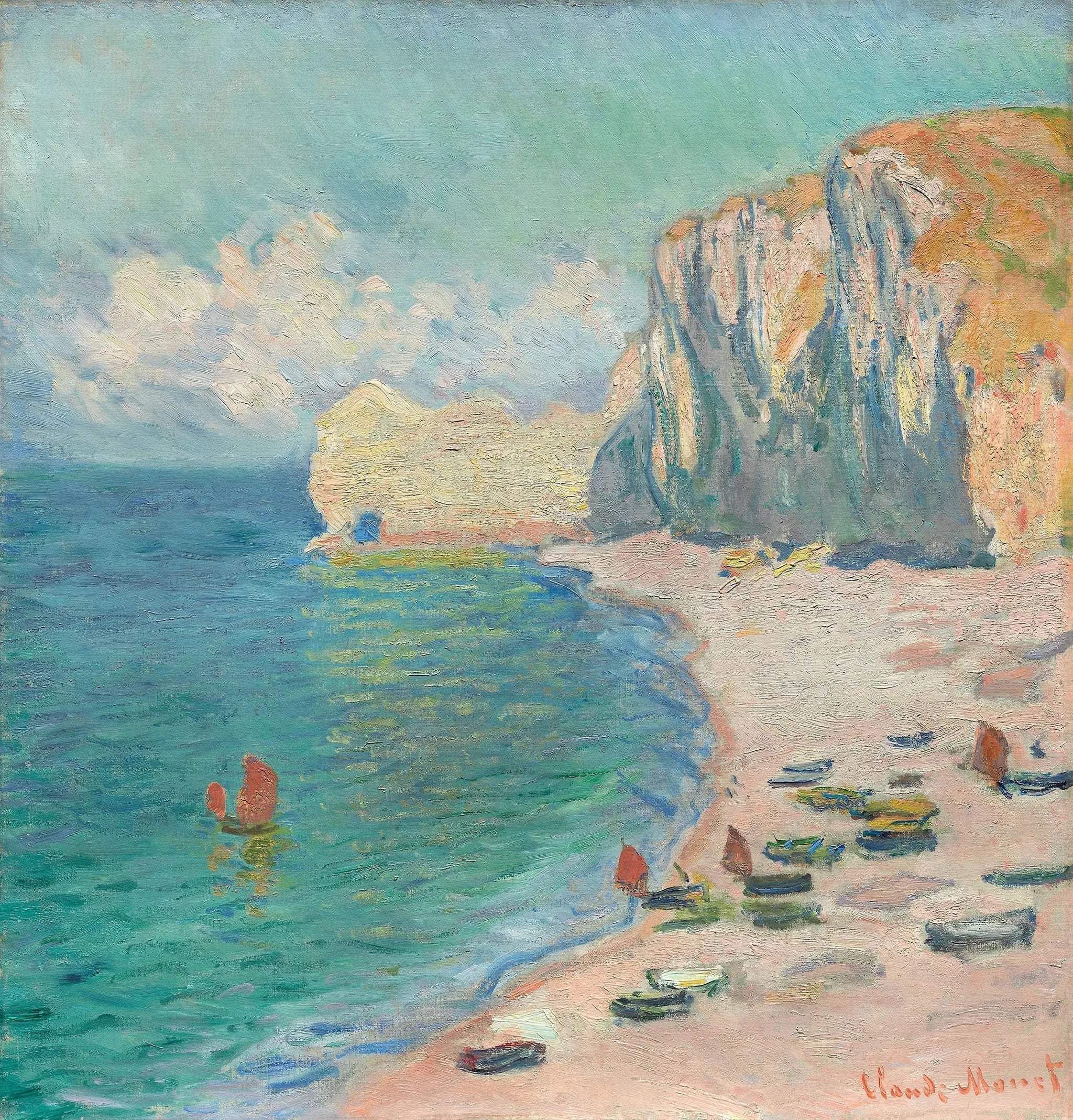 Étretat: La Plage et la Falaise d'Amont - Claude Monet image 1 reproduction réalisée par Alpha Reproduction