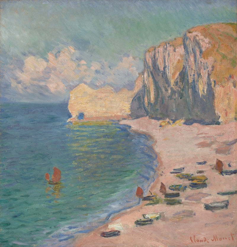 E.E.tretat, der Strand und die Klippe von Amont W1012 - Claude Monet