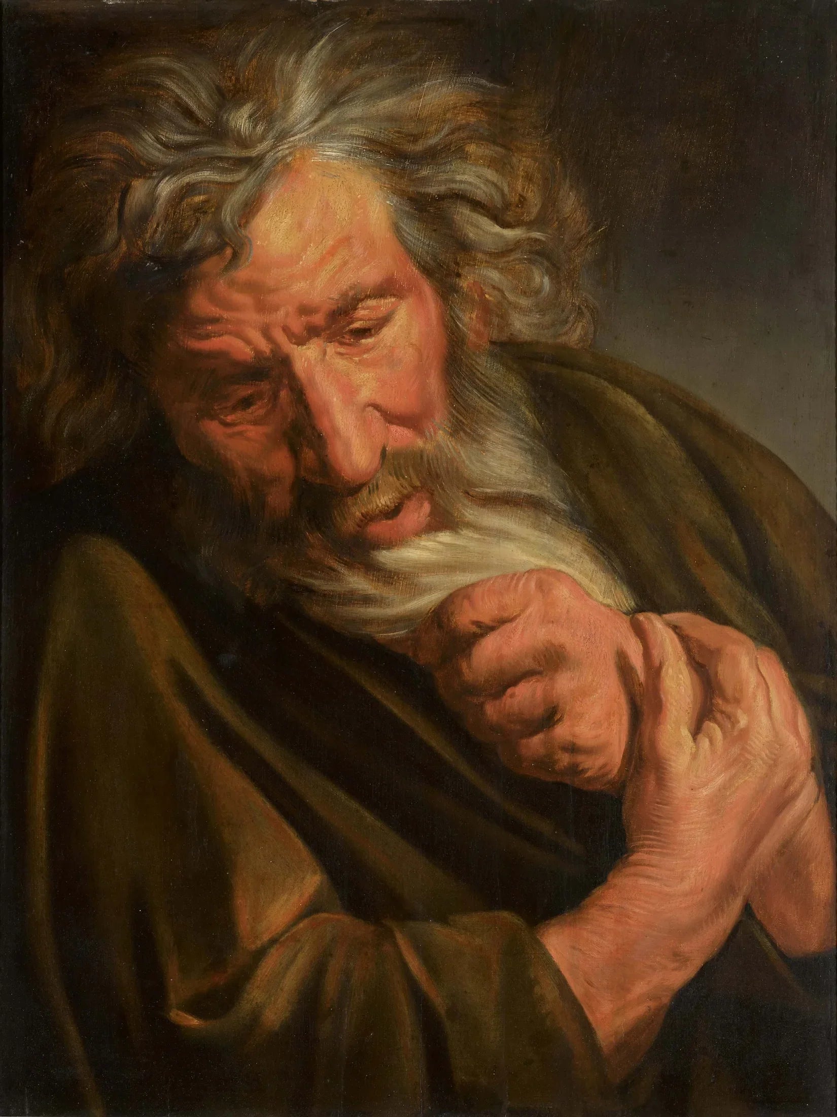 Étude de la tête d'un vieil homme - Jacob Jordaens image 1 reproduction artisanale de tableau