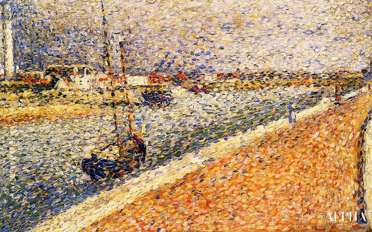 Étude pour "La Manche à Gravelines" - Georges Seurat - Reproductions de tableaux et peintures haut de gamme