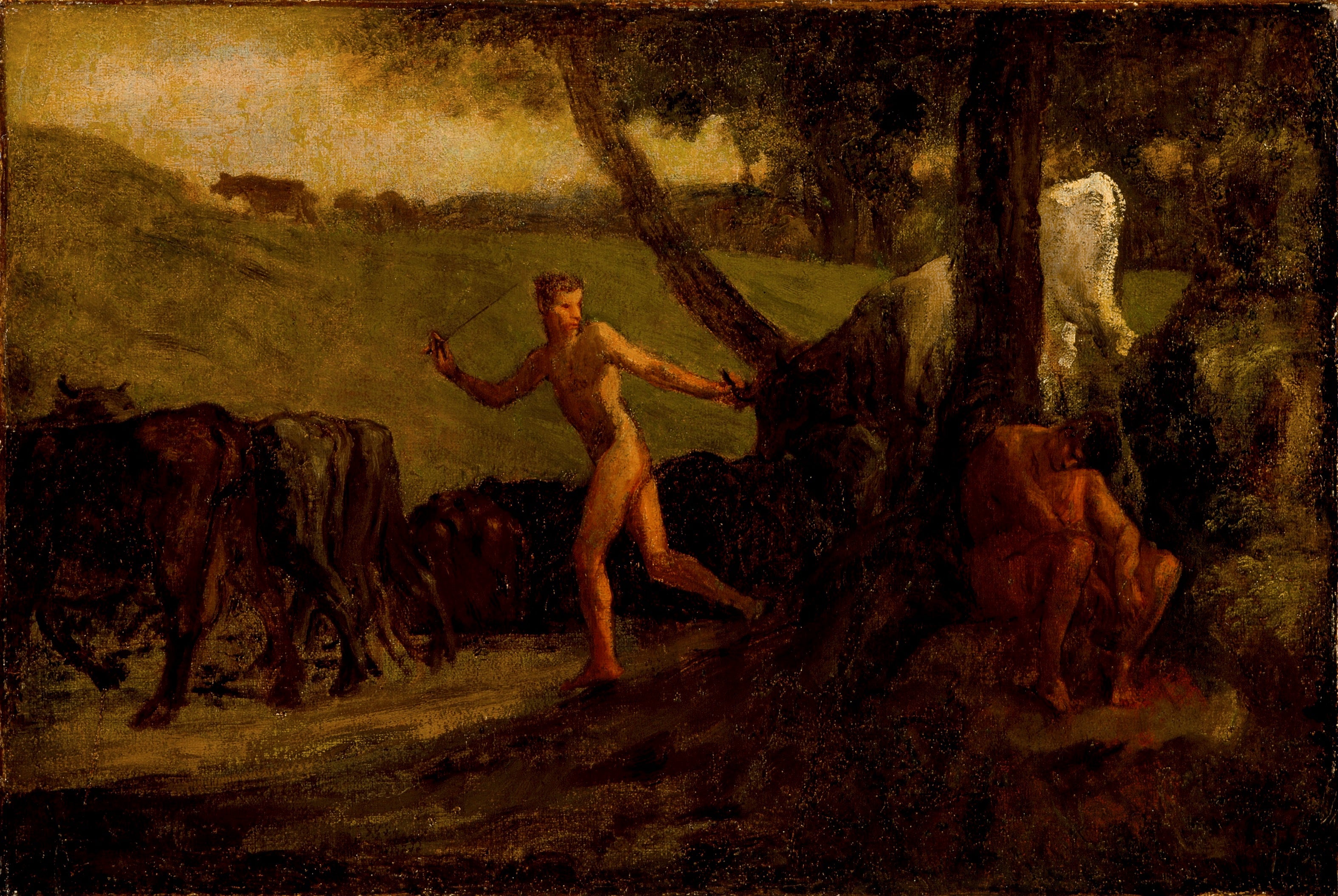 Studie für « Mercure, der die Kühe des Argus zum Wasser führt » - Jean-François Millet