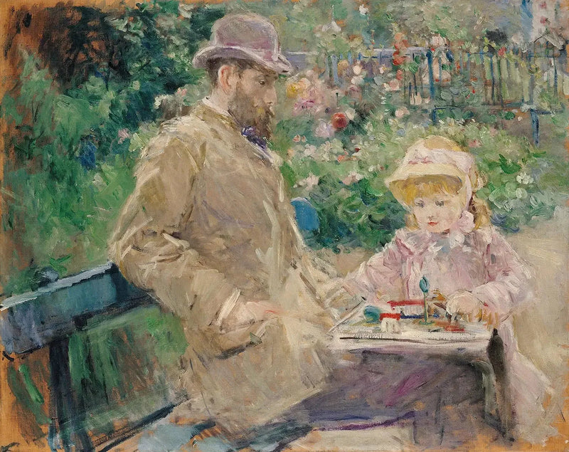 Eugène Manet und seine Tochter im Garten von Bougival - Berthe Morisot