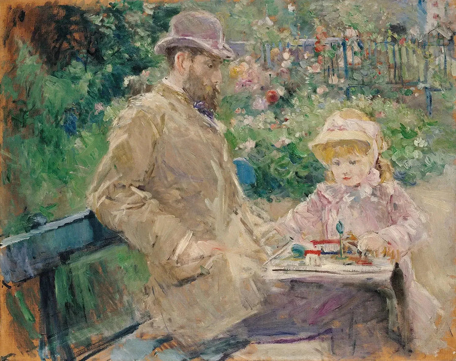 Eugène Manet und seine Tochter im Garten von Bougival - Berthe Morisot