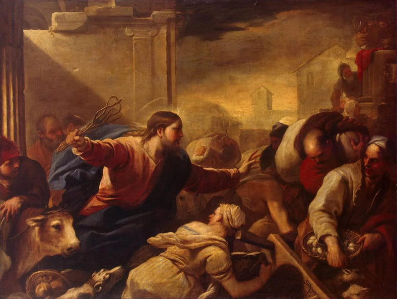 Vertreibung der Händler aus dem Tempel - Luca Giordano