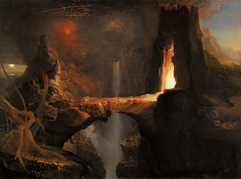 Vertreibung : Mond und Licht des Feuers - Thomas Cole
