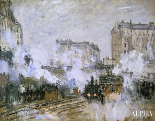 Extérieur de la gare Saint-Lazare, arrivée d'un train - Claude Monet - Reproductions de tableaux et peintures haut de gamme