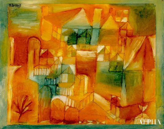 Façade couleur brune verte - Paul klee - Reproductions de tableaux et peintures haut de gamme