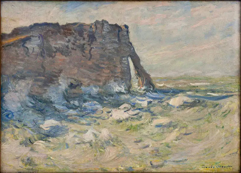 Reproduction du tableau « Falaise et Porte d'Aval par gros temps - Claude Monet » par Alpha Reproduction en peinture à l’huile