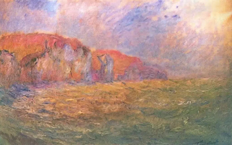 Klippen von Pourville, aufgewühltes Meer - Claude Monet
