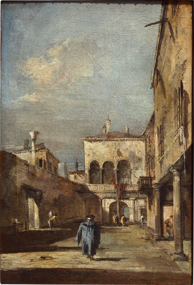 Architektonische Fantasie mit einem Hof - Francesco Guardi