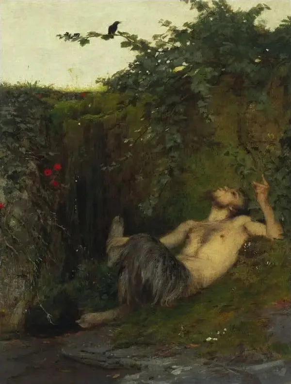 Faune und der Amsel - Arnold Böcklin