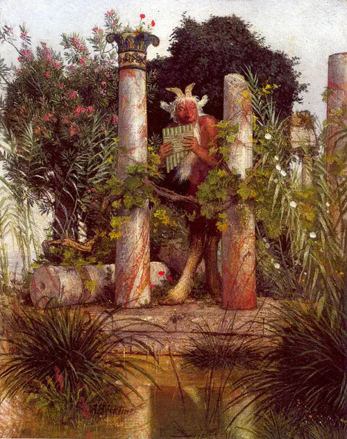 Faune bläst in die Syrinx - Arnold Böcklin
