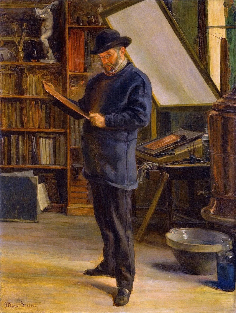 Félix Bracquemond in seinem Atelier - Marie Bracquemond