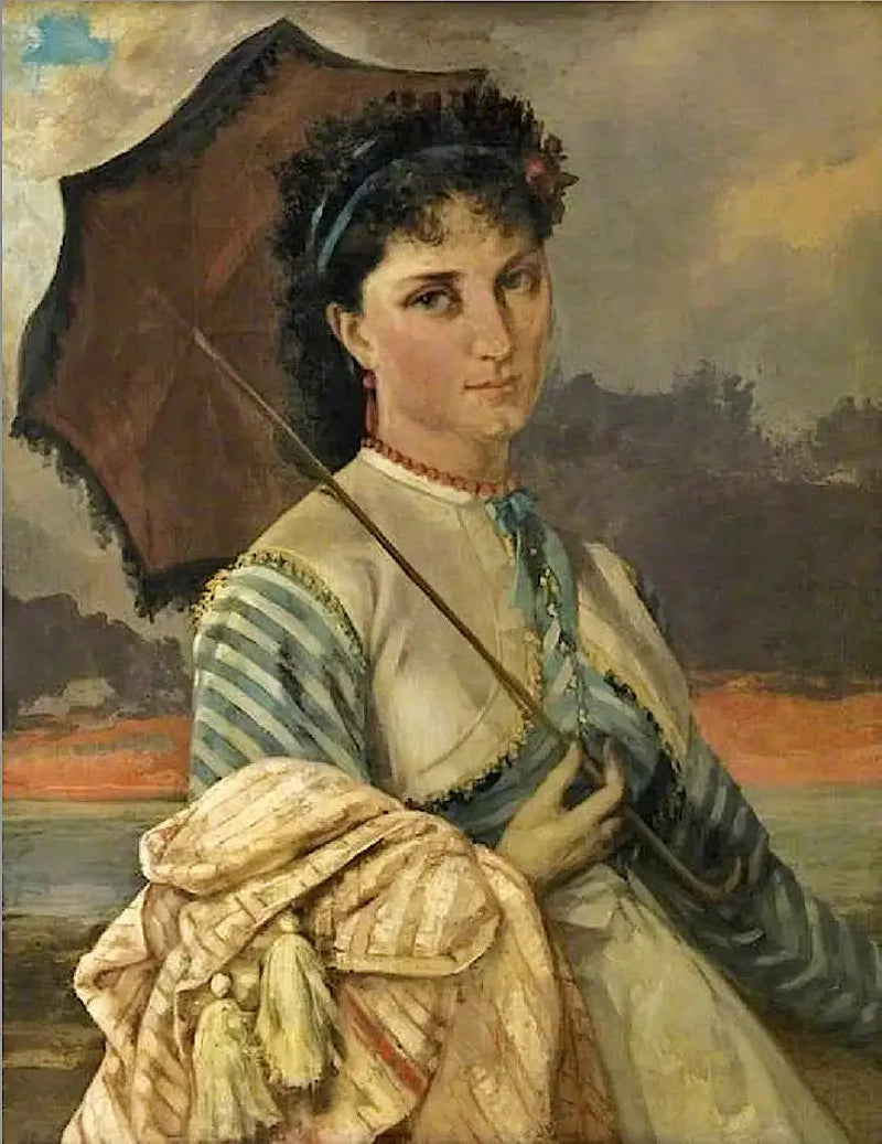 Frau mit Sonnenschirm, Mademoiselle Aubé de la Holde - Gustave Courbet