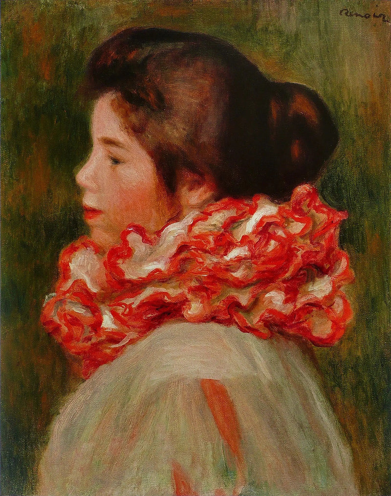Frau mit rotem Kragen - Pierre-Auguste Renoir