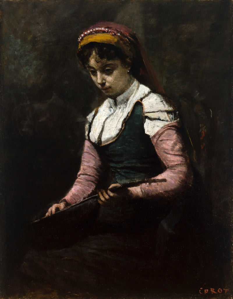 Frau mit der Mandoline - Jean-Baptiste Camille Corot