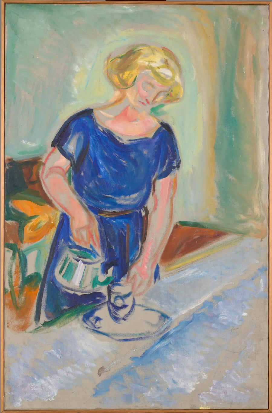 Frau im blauen Kleid, Kaffeekellnerin - Edvard Munch