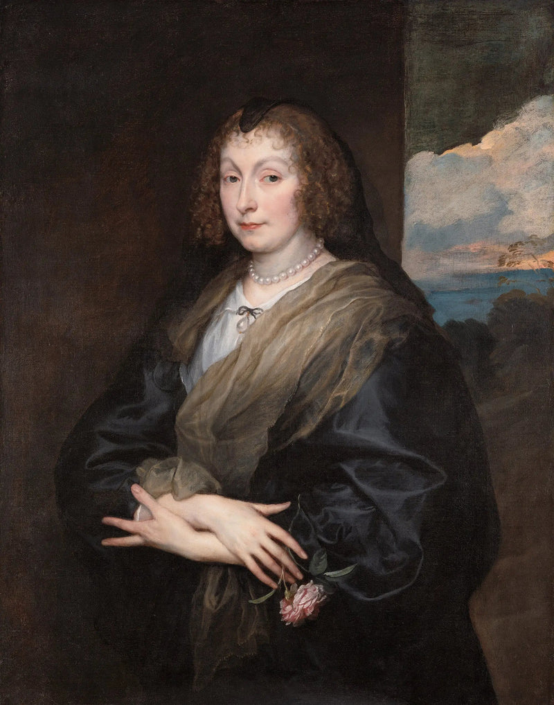 Frau mit Rose - Antoine van Dyck