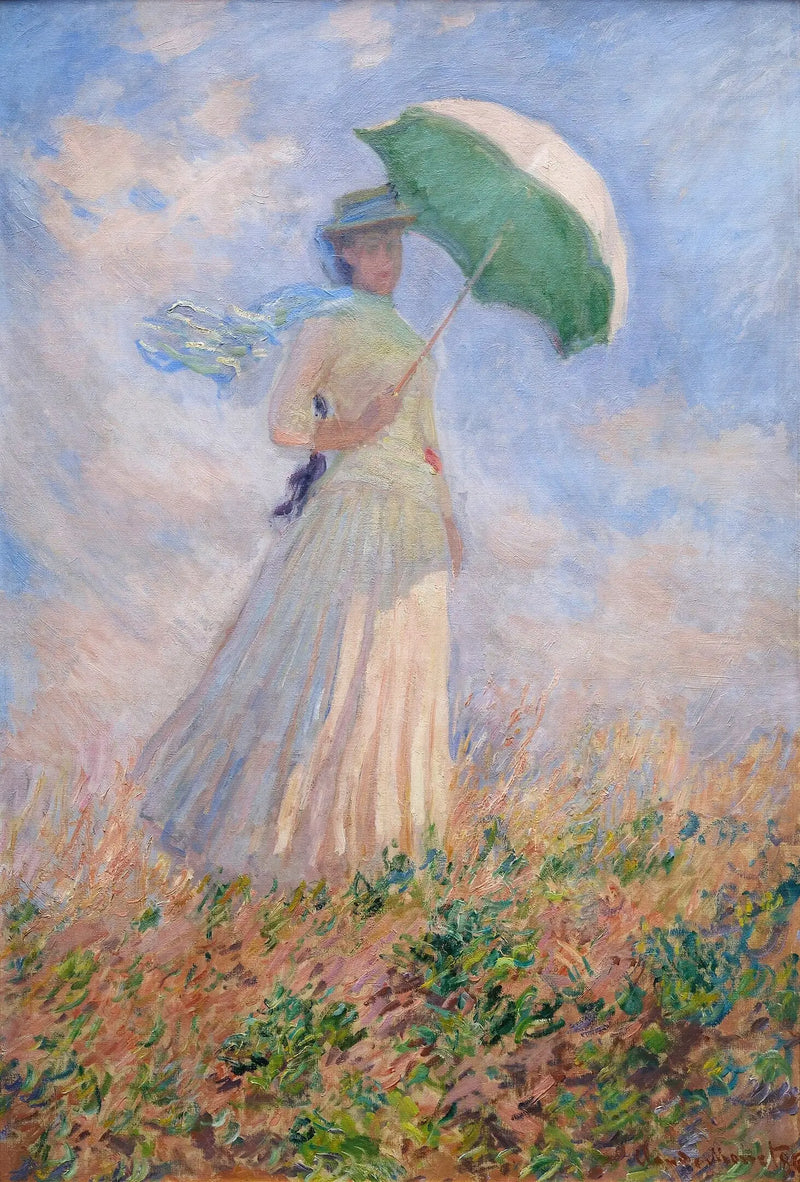 Frau mit Sonnenschirm, nach rechts gewandt - Claude Monet