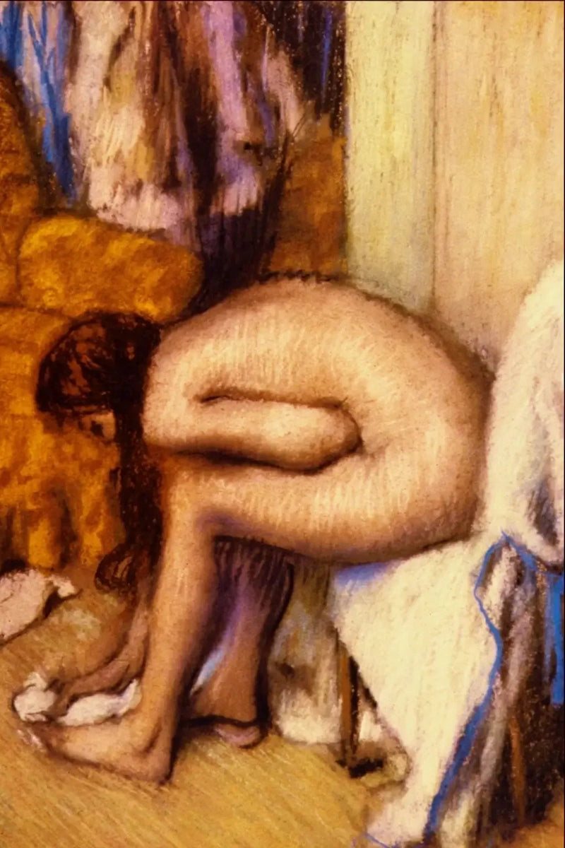 Frau bei ihrer Toilette, die ihren linken Fuß abtrocknet - Edgar Degas