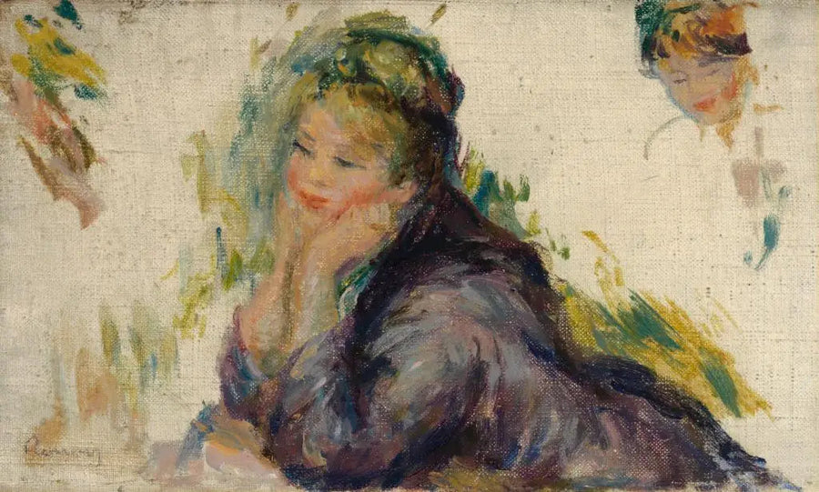 Frau mit dem Ellbogen abgestützt - Pierre-Auguste Renoir