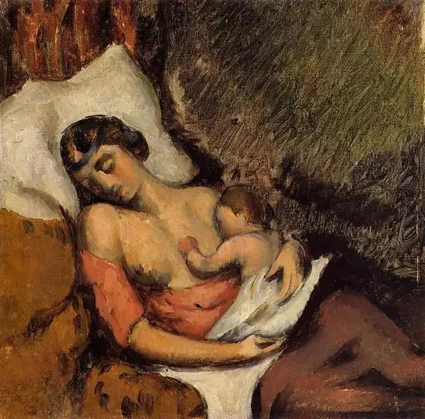 Frau, die ihr Kind stillt - Paul Cézanne