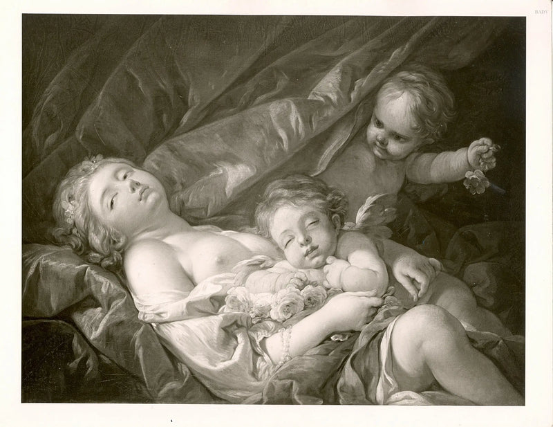 Frau liegend mit Putti - François Boucher