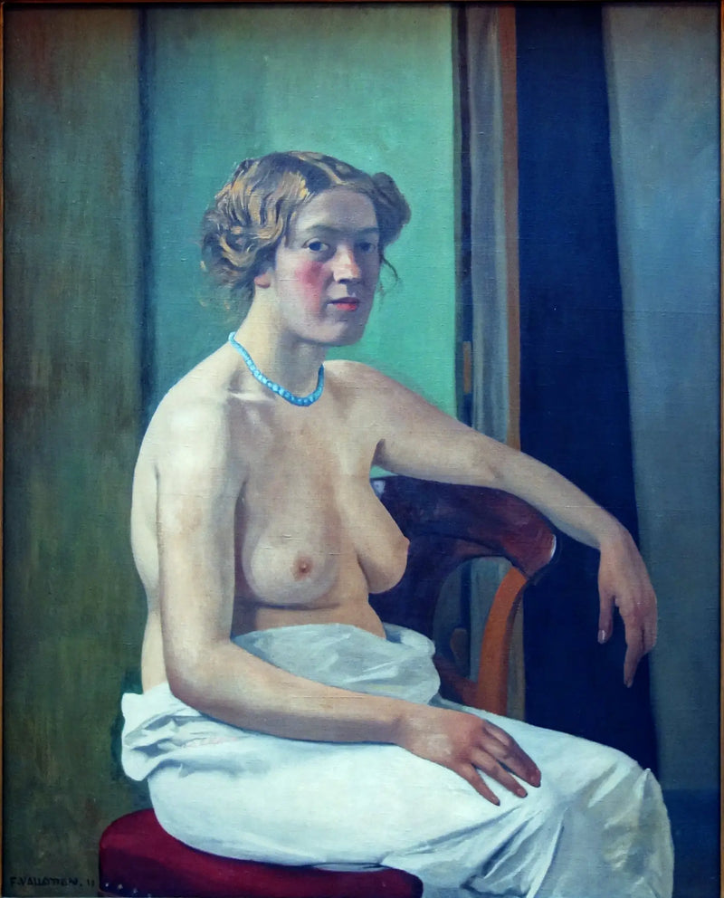 Frau sitzend halbnackt - Félix Vallotton