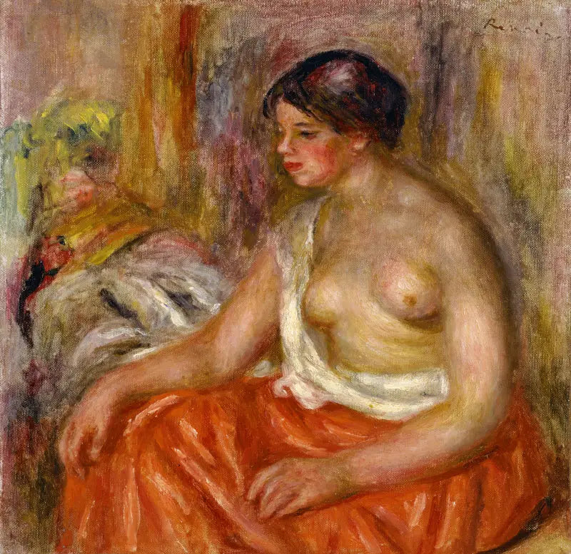 Sitzende Frau mit nackter Brust - Pierre-Auguste Renoir