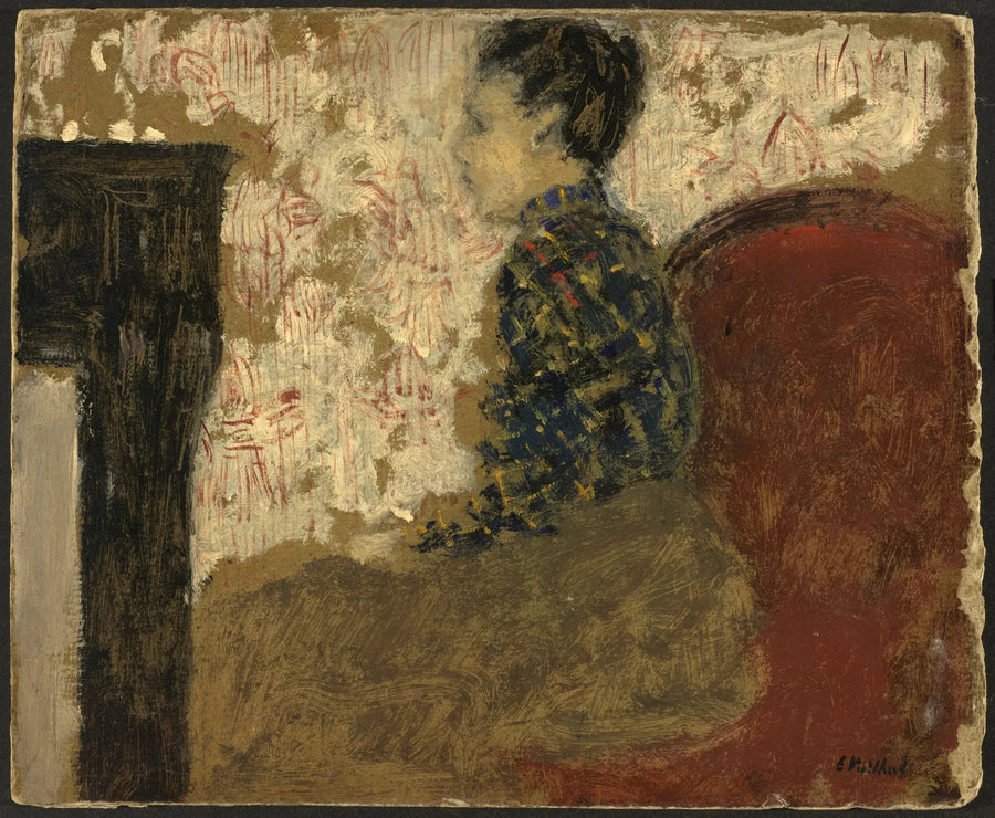 Frau sitzt in der Ecke am Feuer - Édouard Vuillard