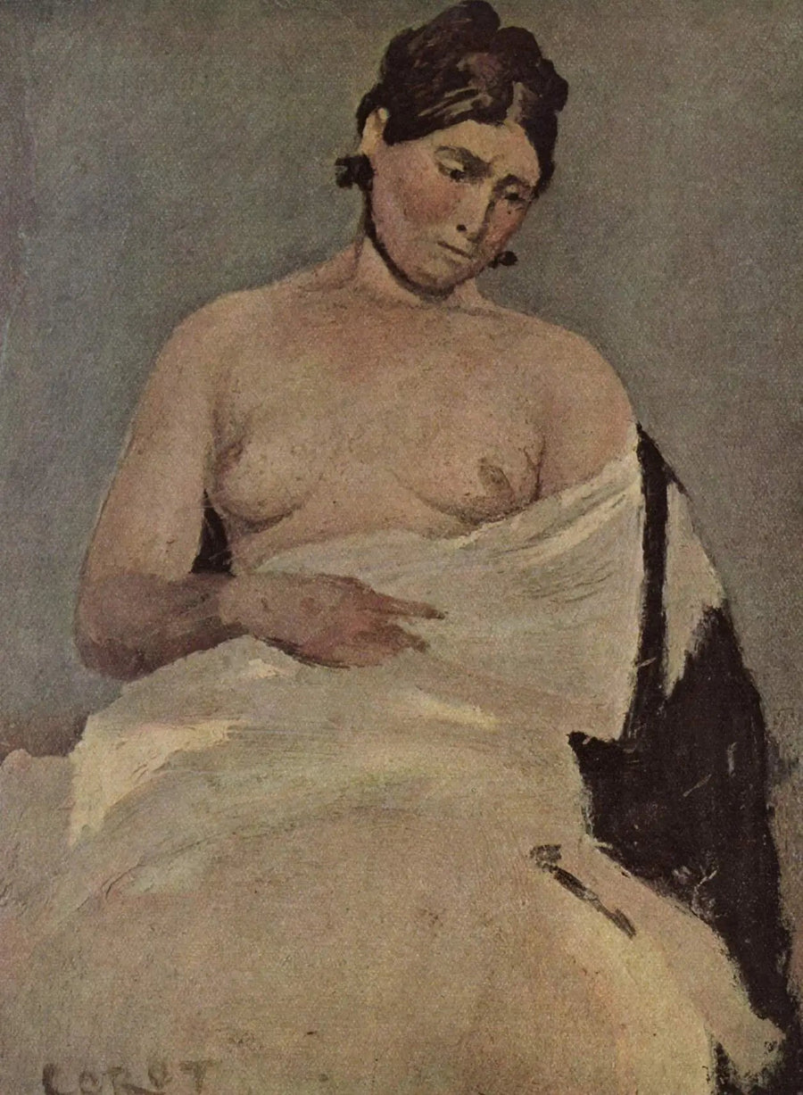 Frau sitzend mit nackten Brüsten - Jean-Baptiste Camille Corot