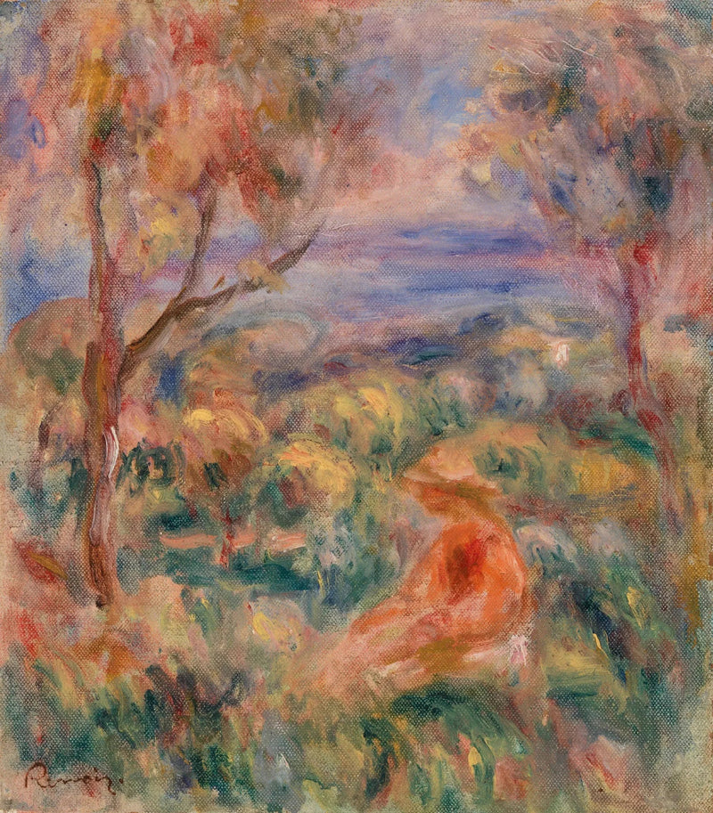 Sitzende Frau mit dem Meer in der Ferne (Sitzende Frau am Meer) - Pierre-Auguste Renoir