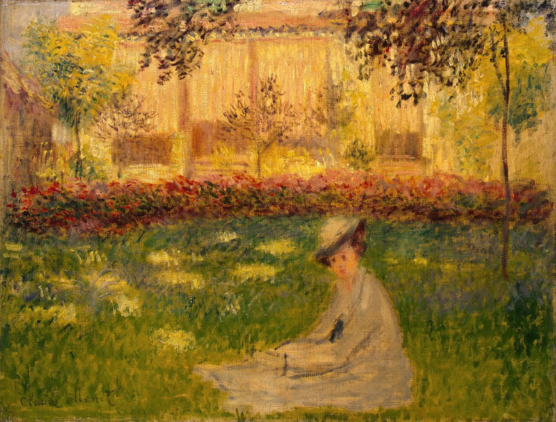 Sitzende Frau im Garten - Claude Monet