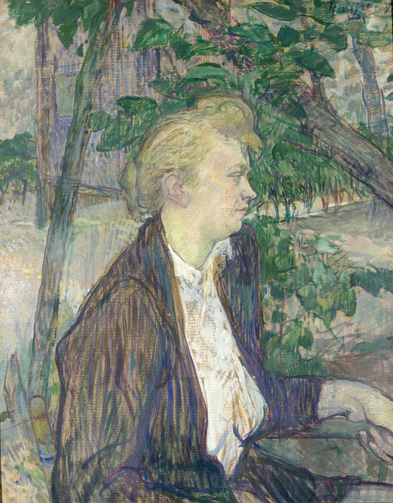 Sitzende Frau in einem Garten - Henri de Toulouse-Lautrec
