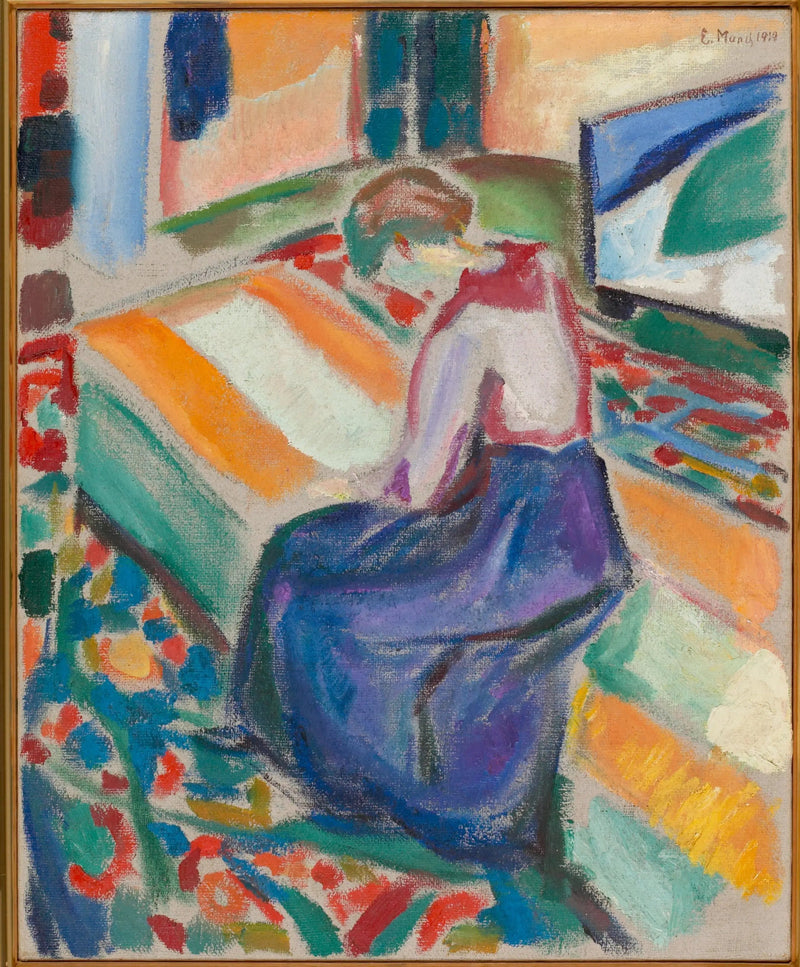Sitzende Frau in einer Kutsche - Edvard Munch