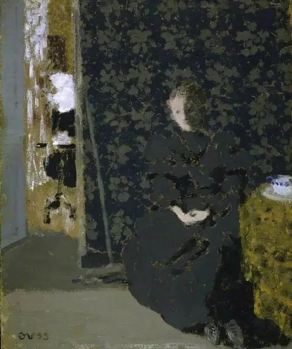 Frau sitzend: Kaffeetasse - Édouard Vuillard