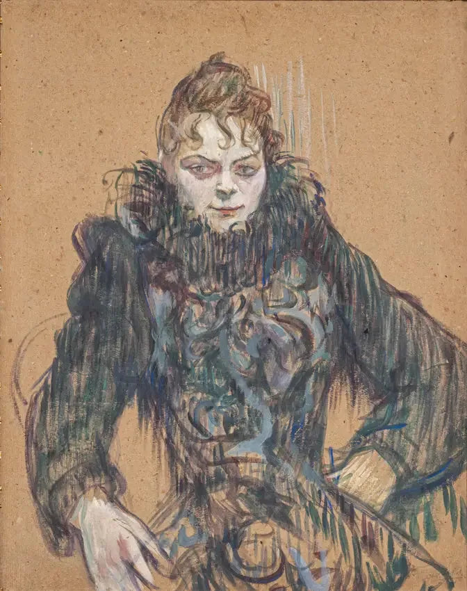 Frau mit schwarzem Boa - Henri de Toulouse-Lautrec
