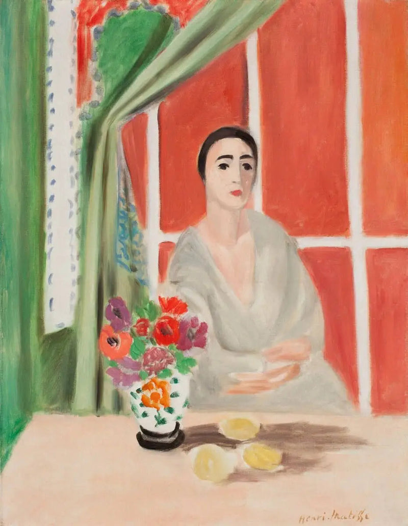 Frau mit Blumenstrauß - Henri Matisse