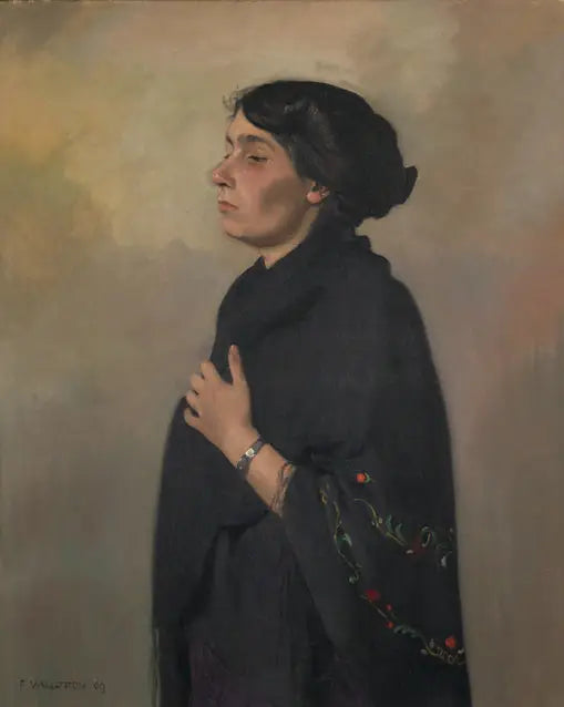 Frau mit schwarzem Schal - Félix Vallotton