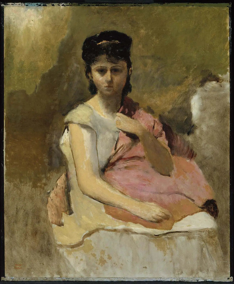 Frau mit rosa Schal - Jean-Baptiste Camille Corot