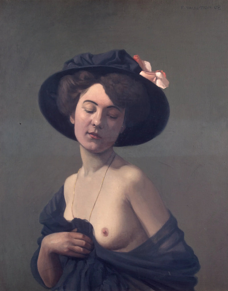 Frau mit schwarzem Hut - Félix Vallotton