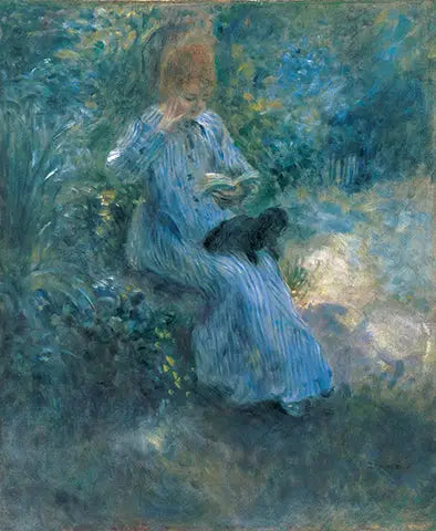 Frau mit schwarzem Hund - Pierre-Auguste Renoir